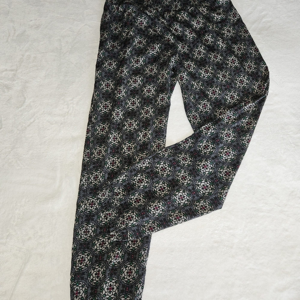 Aerie Tapered Casual Pants Elastic Waist Hem Grey Green Lightweight Womens Small